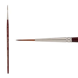 Mimik Synthetic Kolinsky Sable Paintbrushes, Professional Quality Artist Long Handle Brush for Oil & Acrylic Paint, Script Liner Size 0