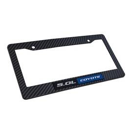 Coyote Blue Emblem with Carbon Fiber Style License Frame Made for Mustang GT 5.0 2011-2023