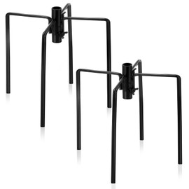 Blulu 2 Pcs Pole Stabilizer Stand Base for Outdoor Bird Feeder Pole with 4 Prongs Base for 1/2 or 3/4 Inch Freestanding Supplies for Hanging Bird Feeder, Birdhouse, Lantern