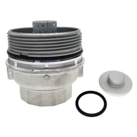 Oil Filter Housing Cap Assembly Compatible with Toyota Camry Tundra RAV4 4Runner Tacoma Highlander Sienna Venza Avalon Fj Cruiser more.Oil Filter Housing with Oil Plug Replace 15620-31060(Aluminum)
