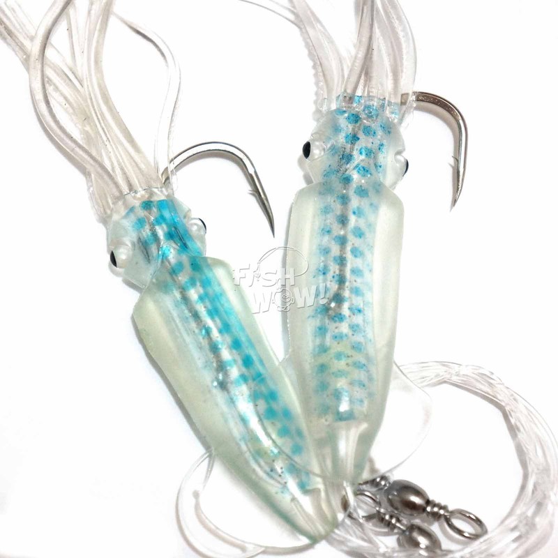 10 Packs - 4.5" Fishing Ling Cod Rig Twin Bulb