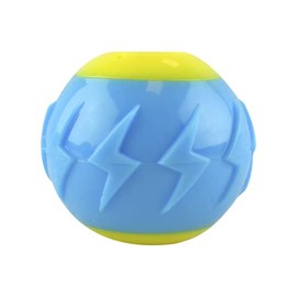 Fancy Pets Pelota Flash con Sonido Fetch para Perros, Tamaño Chico, Material TPR, Azul y Amarillo