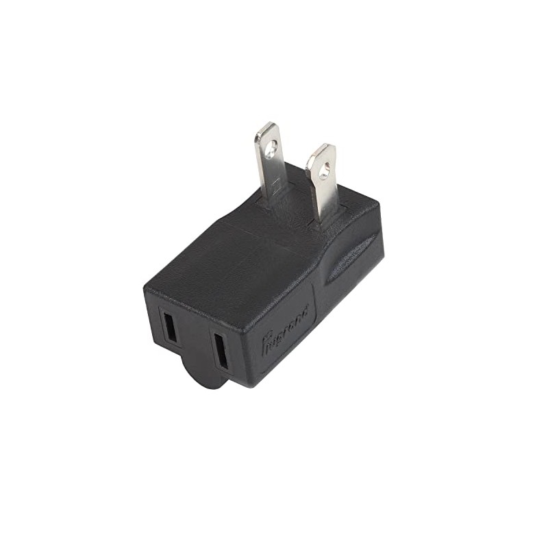 Polarized 2-Prong L Type Adapter, Vertical Right Angled Down Angle
