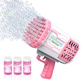 ArtCreativity Bazooka Bubble Gun, Bubble Bazooka with Colorful Lights, 69 Holes Big Bubble Machine Gun for Kids, Great Gift for Summer Outside Outdoor Toys for Kids Ages 4 5 6 7 8 + and Adults