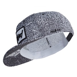 Nebelkind Snapback Cap With Lines, Black & White 6-Panel Cap, One Size