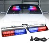 Afurkuot Red & Blue LED Windshield Dash Strobe Lights, 26