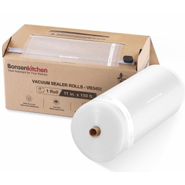 Bonsenkitchen - Bolsas selladoras al vacío de 11 x 150 pies, rollos con cortador para almacenamiento de alimentos, de grado comercial, sin BPA, ideales para preparación de comidas y cocinar al vacío