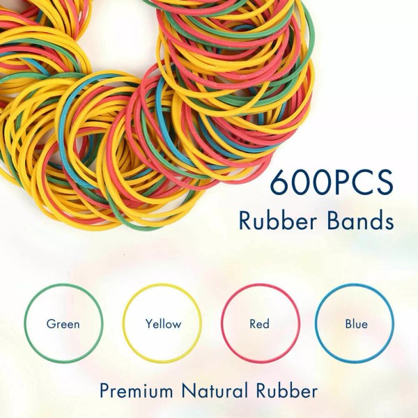 Lotfancy 600PCS Elastic Sturdy Rubber Bands Multicolor