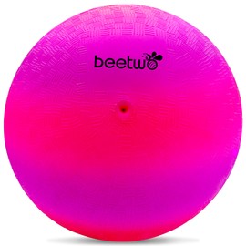Bouncy Kickball, PVC Children's Play Ball, Multicoloured Rainbow Ball Children, Football Softball, Children's Ball for Indoor and Outdoor Use (8.5 Inches) - Rose and Red