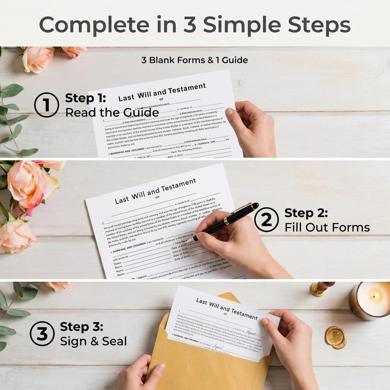 Last Will and Testament Kit, Joyfulmap Simple Will Forms –