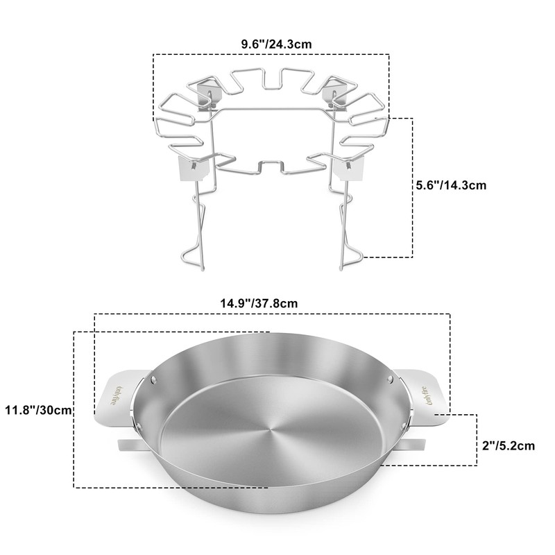 Onlyfire Stainless Steel Chicken Wing Leg Rack with Drip Pan,