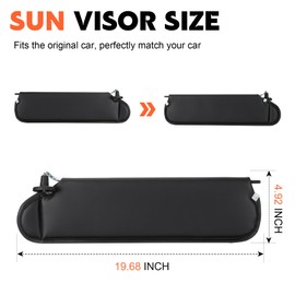 Black Right Driver Left Side + Passenger Side Sun Visor Replacement Compatible with 1997 1998 1999 2000 2001 2002 Jeep Wrangler TJ Window car Visor