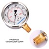 MEASUREMAN 2-1/2inch Dial Size, Glycerin Filled Pressure Gauge, 0-300psi/kpa, 304