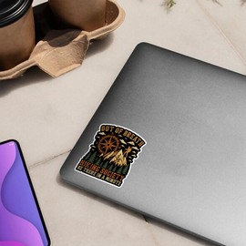 VOTANTA (3 Pcs, 3 inch) - Out of Breath Hiking Society Sticker, Funny Camping Hiking Adventure Camper Mountain Stickers, Outdoorsman Adventurer Hiker Gift Decoration for Laptops, Phones, Water Bottles