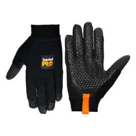 Timberland PRO Men's Gripper Work Gloves - Stretch Nylon Back Hand - Synthetic Leather Palm - Silicone Grip Print - Touchscreen Compatible - Machine Washable, Black, XX-Large