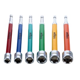 Wiha 70487 6 Piece Color Coded Magnetic Nut Setter Metric Set