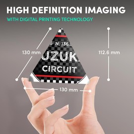 1 x Triangle Coaster - Suzuka Circuit Racing Checkered Flag Cork Backed MDF Glossy Tea Coffee Accessory #61153