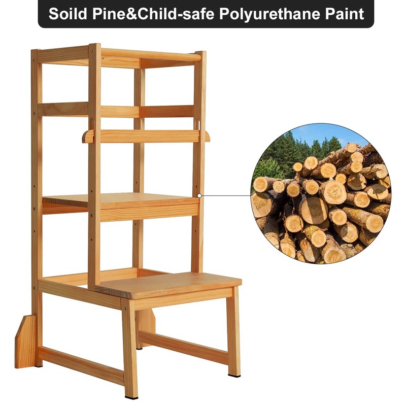 Zytty Toddler Step Stool Toddler Kitchen Stool, Adjustable-Height Toddler Tower