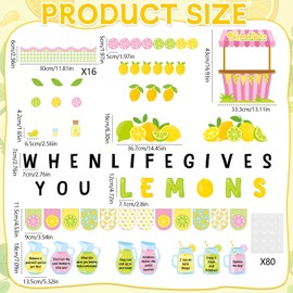 Summer Lemon Bulletin Board Decorations Lemonade Themed School Bulletin Decor Squeeze the Day Classroom Decor Set Lemon Cutouts Board Border for Back to School Office Wall Decors Supplies