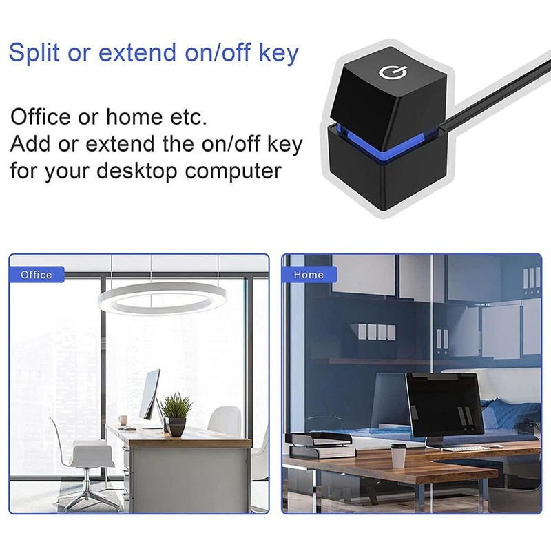 6.6ft PC Power Button, 7 Color Light, Blue Switch Mechanical