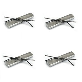 EYE ZOOM 4 Pack Metal Rimless Reading Glasses with Spring Hinge Light Slim Case for Men Women (Gunmetal,+2.00)
