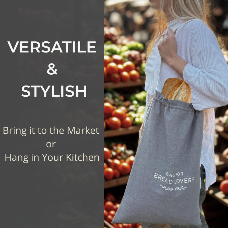 Sato store Bags for Homemade Bread - Reusable Bread Storage