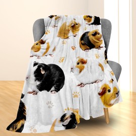 Ti Caldi Adorable Guinea Pig Pattern Blanket Soft Flannel Throw Blankets - Cozy, Lightweight & Fluffy - Perfect for Couch, Bed, Travel - Cute Home Decor for Indoor & Outdoor Use 60"x50"