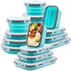 Lunememo 16 Pack Collapsible Silicone Food Storage Containers with Lids,