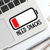 (3Pcs) Need Snacks Battery Sticker Funny Sarcastic Vinyl Decal for
