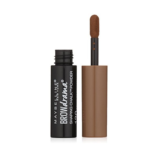 Maybelline New York Brow Drama Shaping Chalk Powder, Medium Brown,