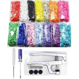 KAM Snaps Buttons and Snap Pliers Set, BetterJonny 420 Sets 14-Colors Starter Fasteners Kit Size 20 T5 KAM Snap Plastic Fasteners Punch Poppers Closures No-Sew Buttons for Crafts Clothing