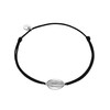 GLANZSTÜCKE MÜNCHEN Women's Textile Bracelet Black Shell Sterling Silver 15-22