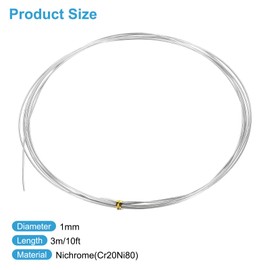 sourcing map 10 FT Heating Resistor Wire, 1mm 18 Gauge Wire Wrapping Nichrome Heating Element Coil Wire Resistance Wire for Home Appliances Industry Resistor Materials Aerospace