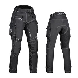 Motorcycle Pants for Women Waterproof All Season with CE Armored & Cordura Fabric Womens Overpants Enduro Touring Dual Sports | Medium Black