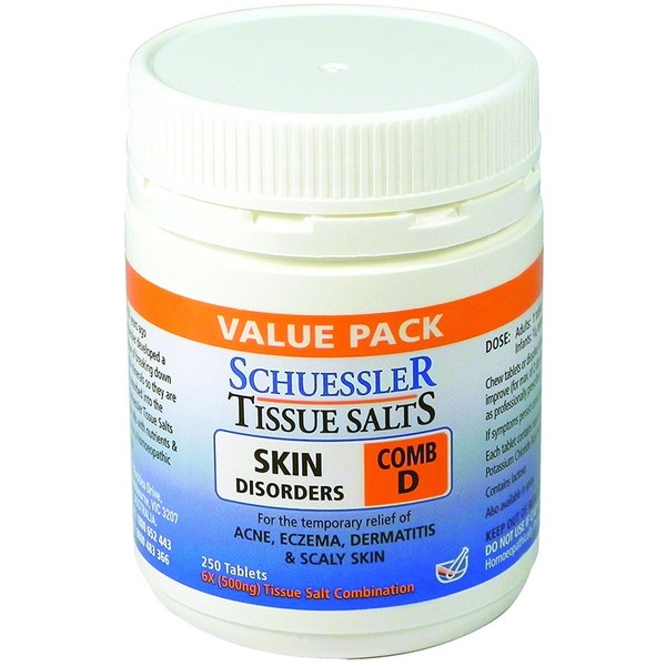 Schuessler Tissue Salts COMB (D) Skin Disorders Tablets 250