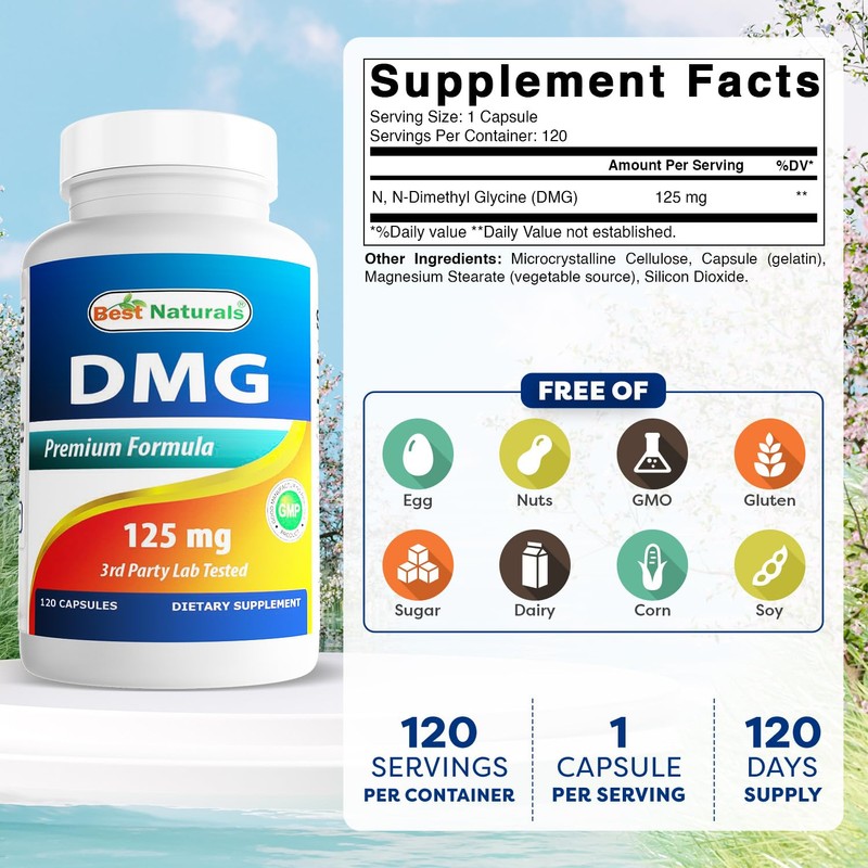 Best Naturals DMG 125 mg 120 Capsules