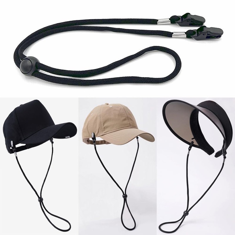 Mikankawa Hat Strap, Hat Keeper, Clip-Type, Wind Protection, Blow Prevention,