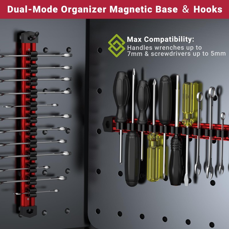 Preciva 2 PCS Magnetic Tool Holder with 24 Sliding Clips,