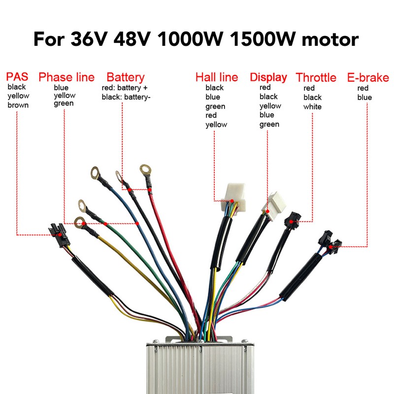 36V 48V 35A Square Wave Controller for 1000W 1500W Motor