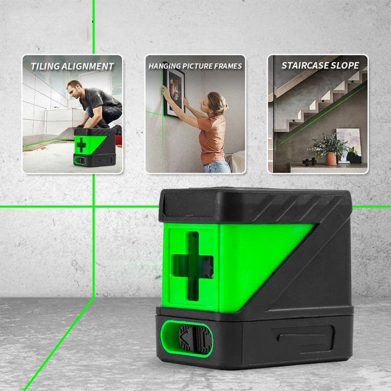 Self-Leveling Laser Level, 2 Lines Laser Level Green Cross Laser
