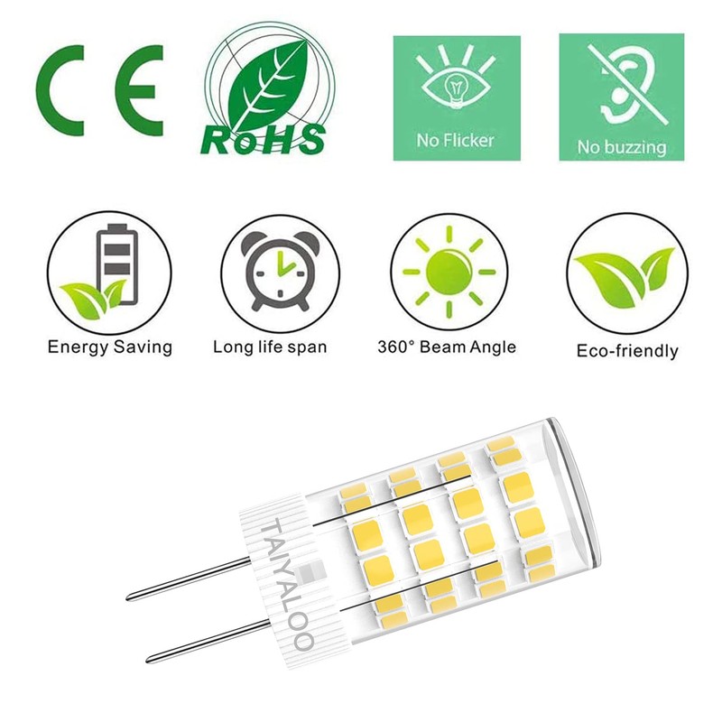 TAIYALOO G4 LED Bulbs 5W T3 40W Halogen Replacement 12V