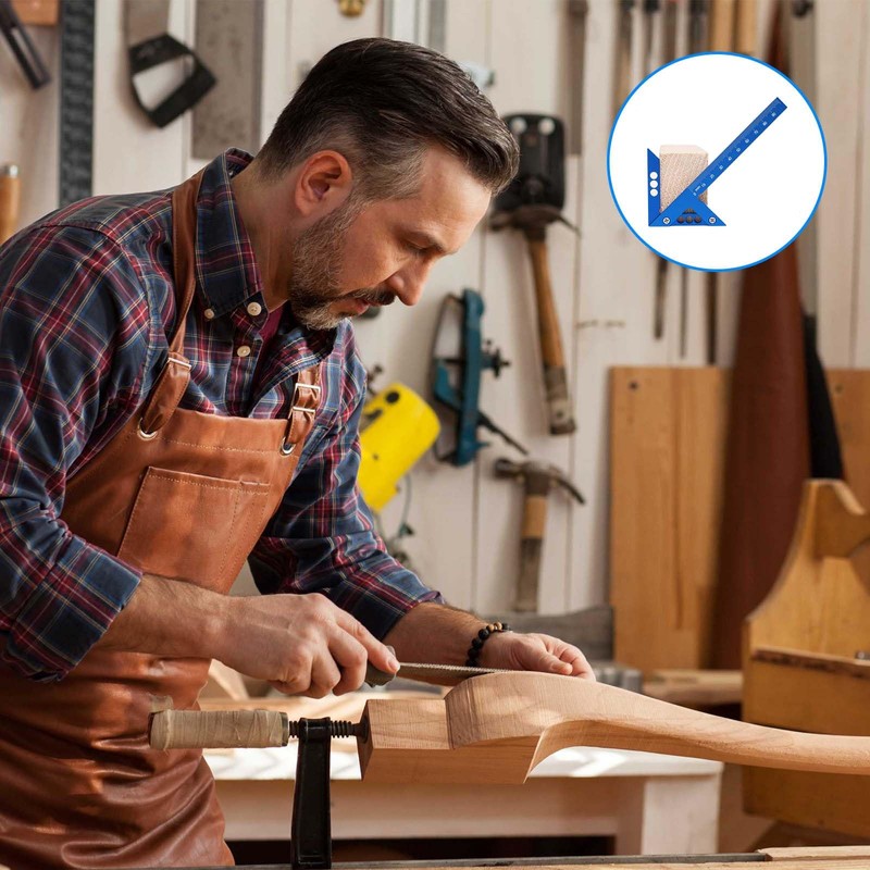 Measuring Tool Carpenter's Ruler, 45° 90° Line Ruler Made of