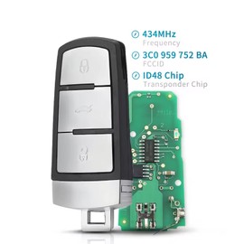 Heart Horse 433 MHz 3 Buttons Passat B6 Remote Control Key with ID48 Chip 3C0959752BA for VW Passat B6 3C B7 Magotan CC VW Sharan Remote Control Car Key Shell