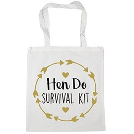 Hippowarehouse Hen do survival kit Tote Shopping Gym Beach Bag 42cm x38cm, 10 litres