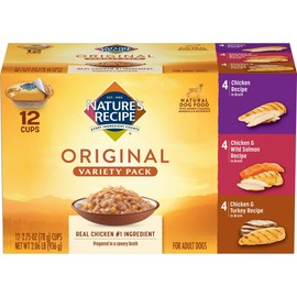 Nature's Recipe Wet Dog Food, Variety Pack, 2.75 Ounce Cup (Pack of 12)