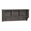 RiverRidge Home Woodbury Collection Cubbies and Hooks Wall Shelf, Dark