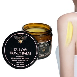 Beef Tallow Skincare, Tallow Face Cream, Tallow Cream, Natural Sebum & Honey Beef Tallow Cream, Deeply Nourishing, Suitable for Dry Skin on the Face and Body, Lavender, 100 g
