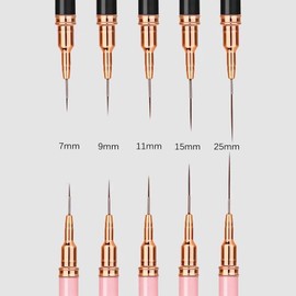 Hsyadazi 10 Stück Nagel Nail Art Pinsel Dünn Set – Professionelle Nageldesign Pinsel für Gel & Lack, Linien & Details – Inkl. Dünne Liner (7/9/11/15/25 mm) – Maniküre Pinsel mit Präzisionsspitze