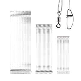 9Tong Stainless Steel Fishing Leader Freshwater Rigs Saltwater Fishing Leaders Strength Lure Snap Wire Leader Line White Nickel 60pcs