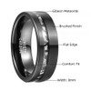 Vakki 8mm Men's Wedding Band Black Brushed Finish Tungsten Rings